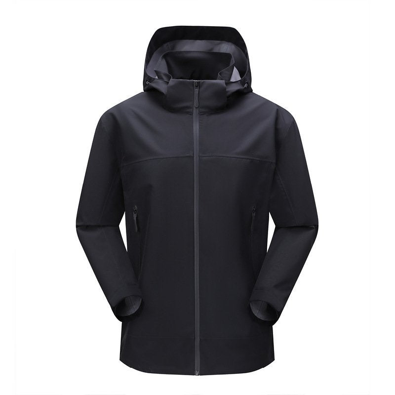 Single-layer full heat-sealed punching jacket men and women spring and fall outdoor windproof waterproof seamless pressure rubber thin section mountaineering clothing