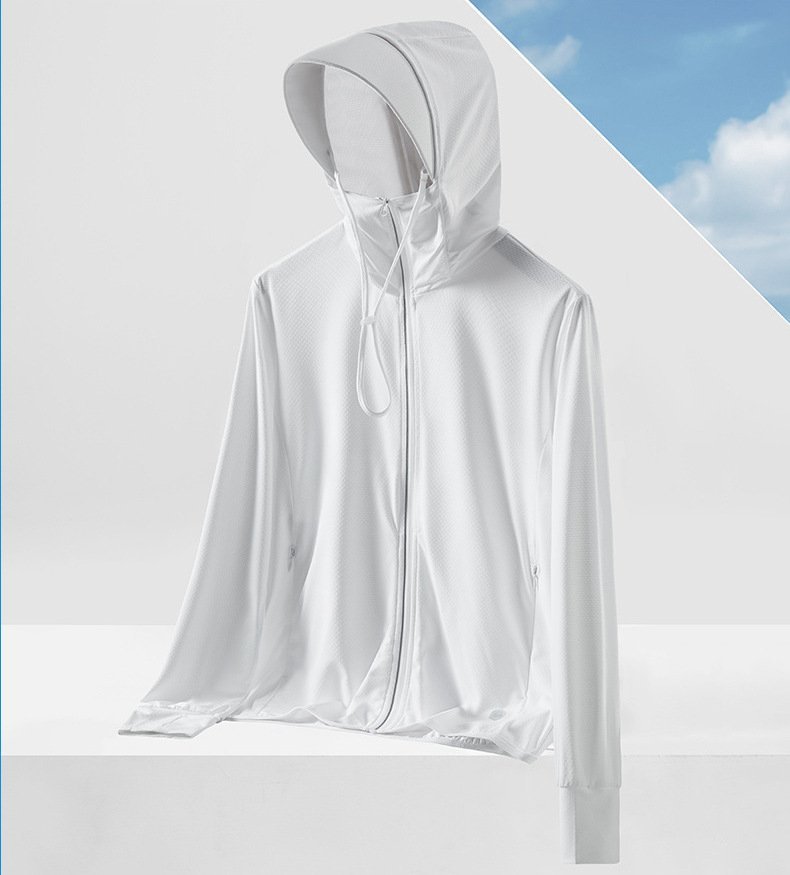 UPF50+ Ice Silk Sun Protection Clothing Large Brim Men's Breathable Sun Protection Clothing Anti-UV Skin Clothing