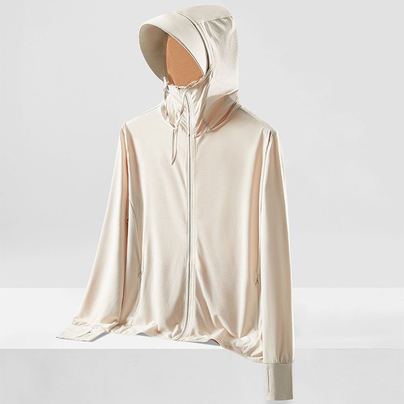 Women's Ice Silk UV Protection Hoodie with Wide Brim