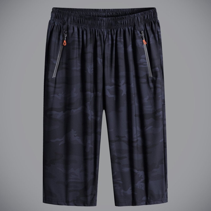 Ice silk pants men's summer ultra-thin breathable men's 7 pants loose sports pants casual pants quick-drying pants men's hundred shorts