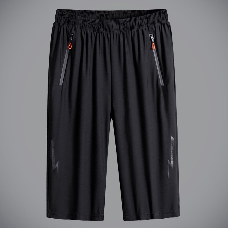 Ice silk pants men's summer ultra-thin breathable men's 7 pants loose sports pants casual pants quick-drying pants men's hundred shorts