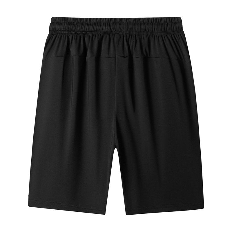 Knitted sports shorts ice pants speed dry pants moisture wicking sweat five pants breathable large size loose casual pants