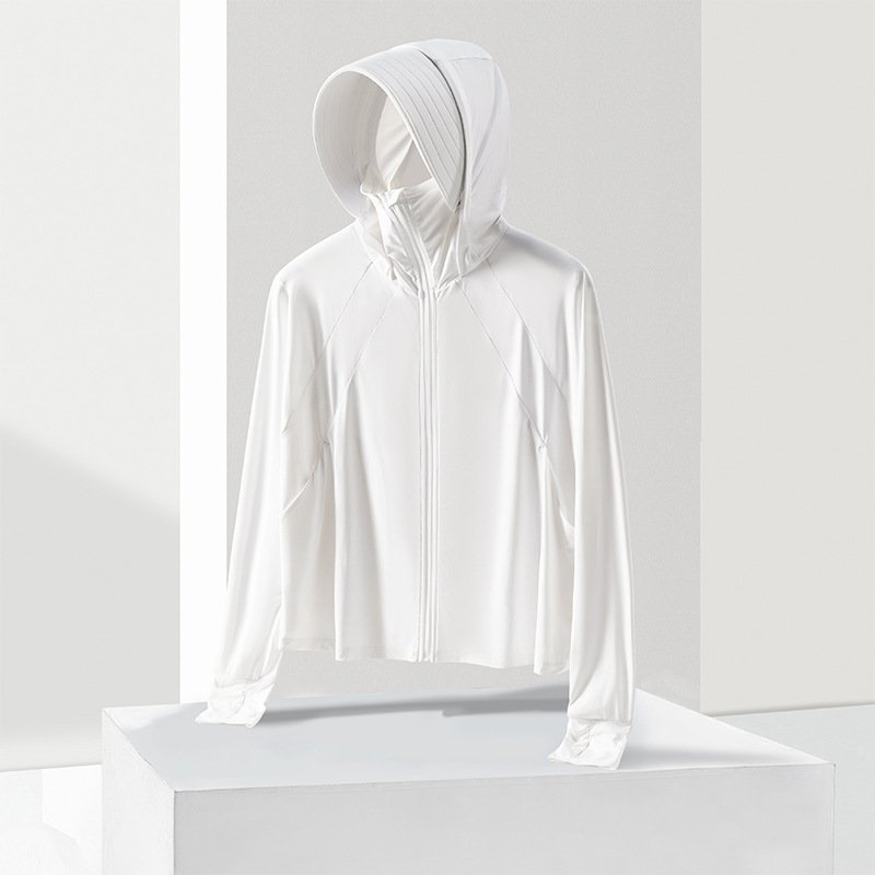 New women's ice silk shawl sunscreen UPF50 + UV protection female short large brim breathable sun shirt