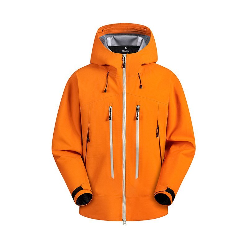 Outdoor fashion versatile solid color men and women with the same soft shell rushing jacket waterproof single layer hooded couple casual jacket