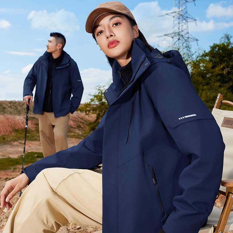 Outdoor 3-in-1 Women's Jacket Windproof Waterproof with Composite Rocker and Fleece Lining