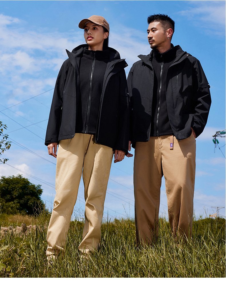 Outdoor 3-in-1 Women's Jacket Windproof Waterproof with Composite Rocker and Fleece Lining