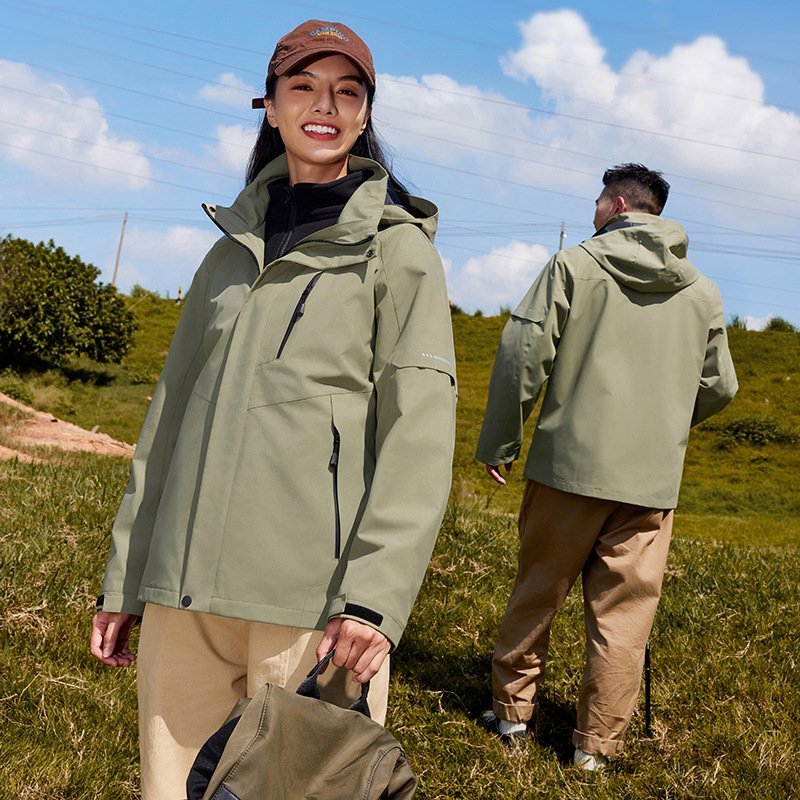 Outdoor 3-in-1 Women's Jacket Windproof Waterproof with Composite Rocker and Fleece Lining