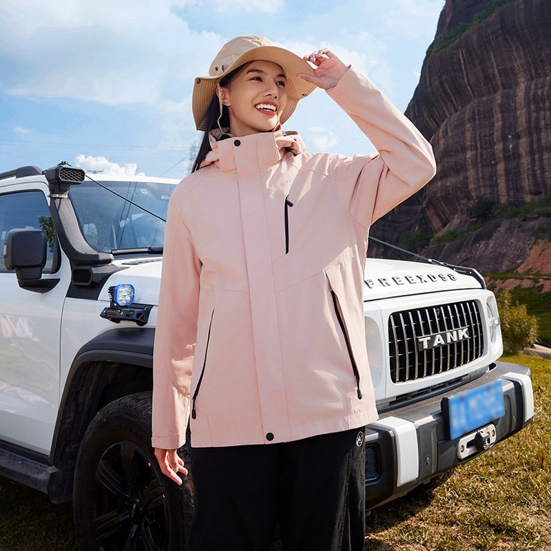 Outdoor 3-in-1 Women's Jacket Windproof Waterproof with Composite Rocker and Fleece Lining