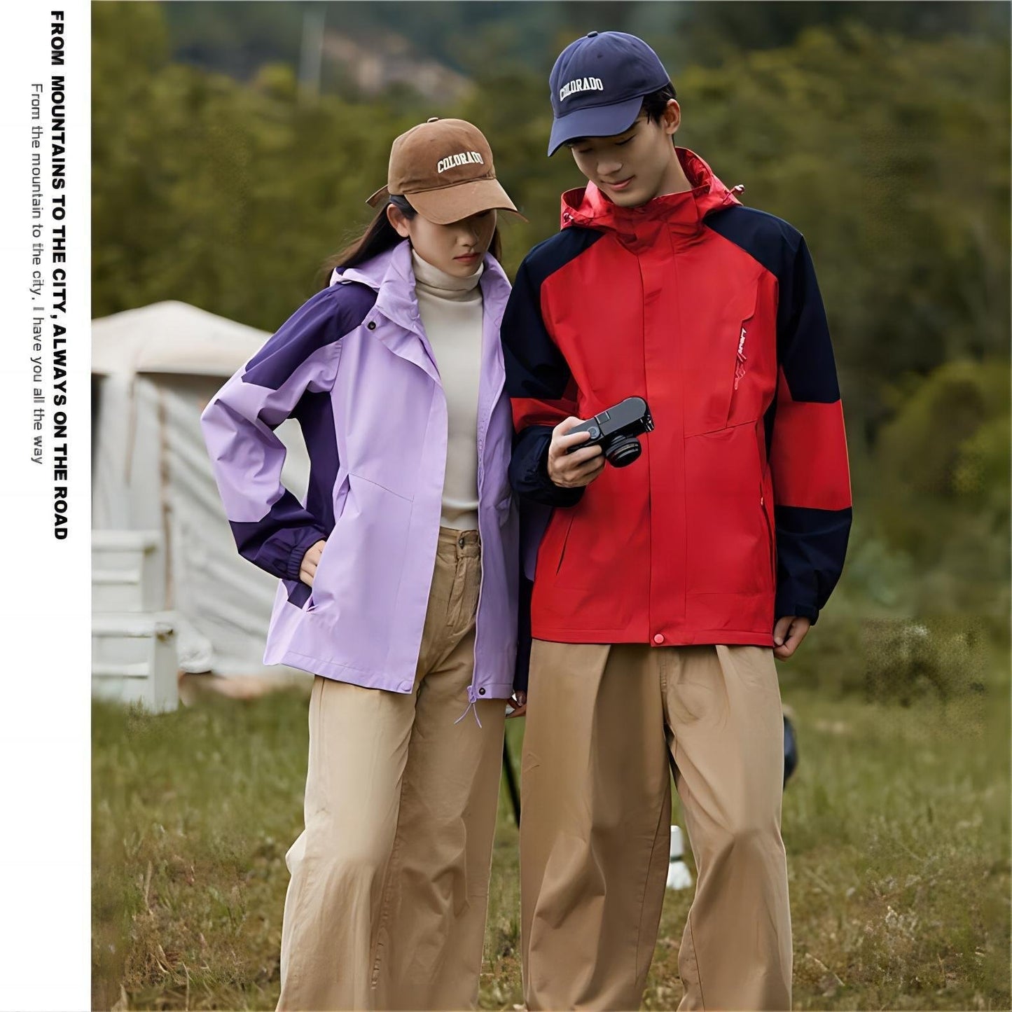 Patchwork single-layer punching jacket jacket spring and fall windproof waterproof hooded men's jacket coat windbreaker