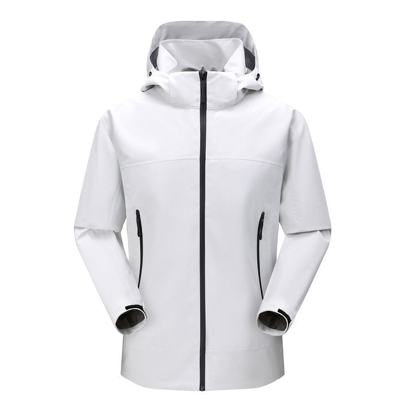 Single-layer full heat-sealed punching jacket men and women spring and fall outdoor windproof waterproof seamless pressure rubber thin section mountaineering clothing