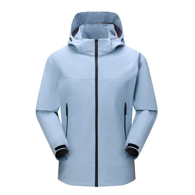 Single-layer full heat-sealed punching jacket men and women spring and fall outdoor windproof waterproof seamless pressure rubber thin section mountaineering clothing