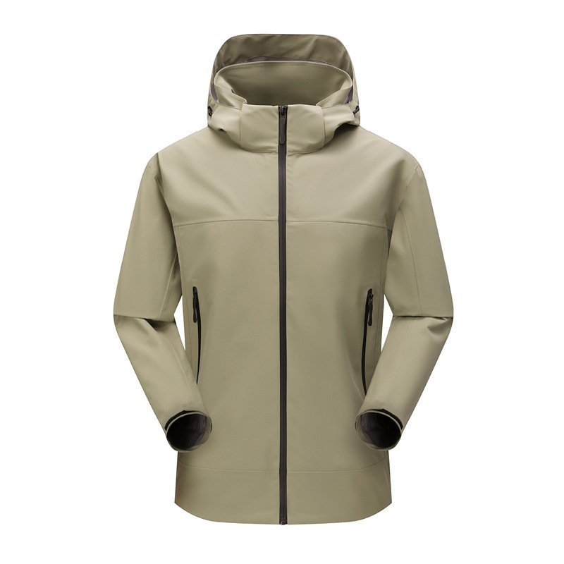 Single-layer full heat-sealed punching jacket men and women spring and fall outdoor windproof waterproof seamless pressure rubber thin section mountaineering clothing