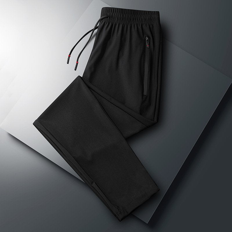 Summer ice silk simple business pants city outdoor ultra-thin breathable cool ice feeling large size loose men's knitted pants