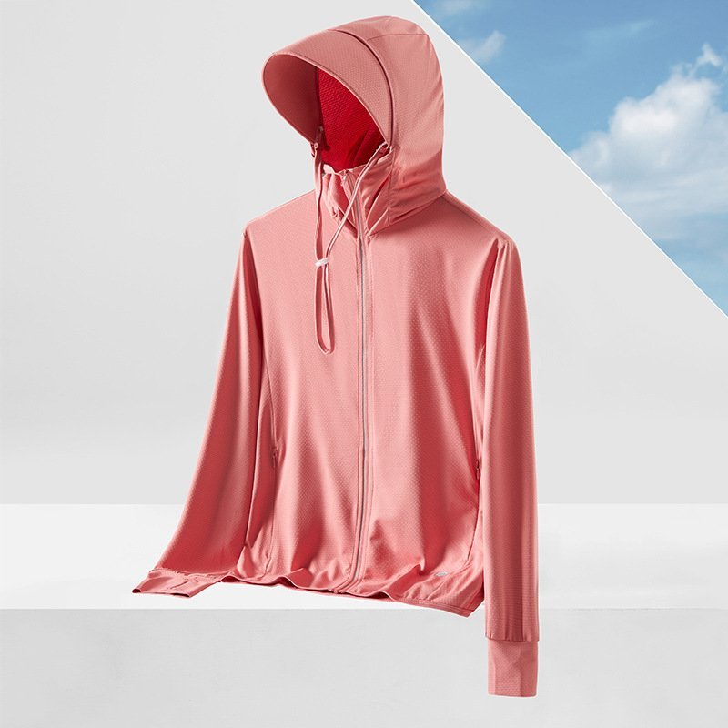 Women's Ice Silk UV Protection Hoodie with Wide Brim