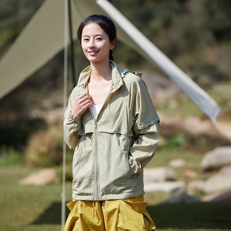 Women's Outdoor Mountain Jacket with Detachable Sleeves UPF50+ UV Protection Lightweight Sun Proof Coat