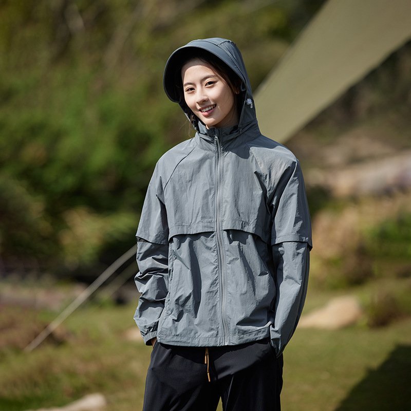 Women's Outdoor Mountain Jacket with Detachable Sleeves UPF50+ UV Protection Lightweight Sun Proof Coat