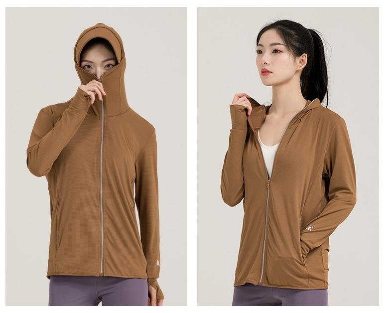 Women's UPF50+ UV Protection Jacket Removable Hoo Ice Silk Fabric Breathable Sun Protection Coat