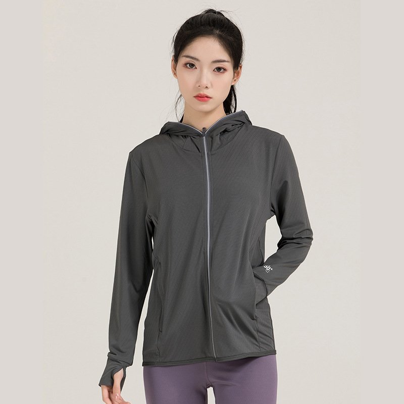 Women's UPF50+ UV Protection Jacket Removable Hoo Ice Silk Fabric Breathable Sun Protection Coat
