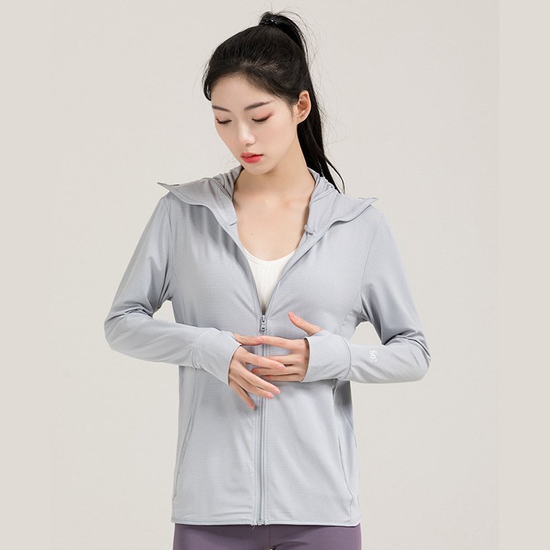 Women's UPF50+ UV Protection Jacket Removable Hoo Ice Silk Fabric Breathable Sun Protection Coat